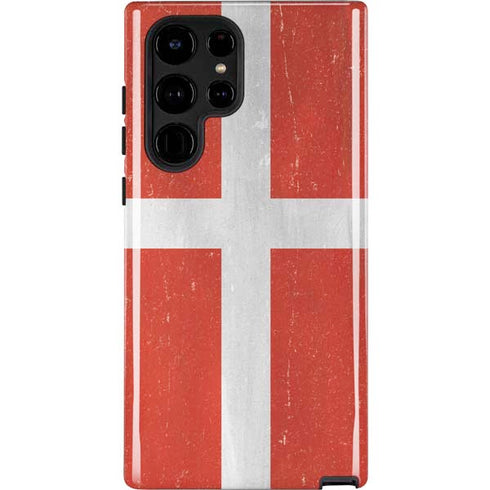 Denmark Flag Distressed Galaxy S22 Ultra Pro Case